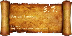 Barta Teodor névjegykártya